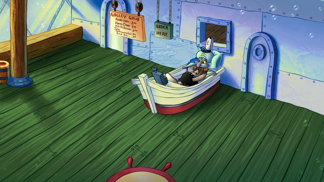 SQUIDWARD AND BLUE LAZY